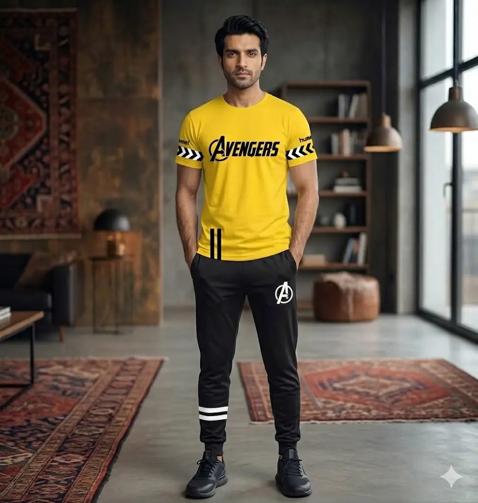 2 Pcs Men's Dri Fit Printed Track Suit
