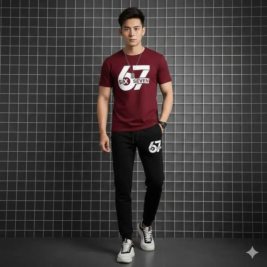 2 Pcs Men's Dri Fit Printed Track Suit