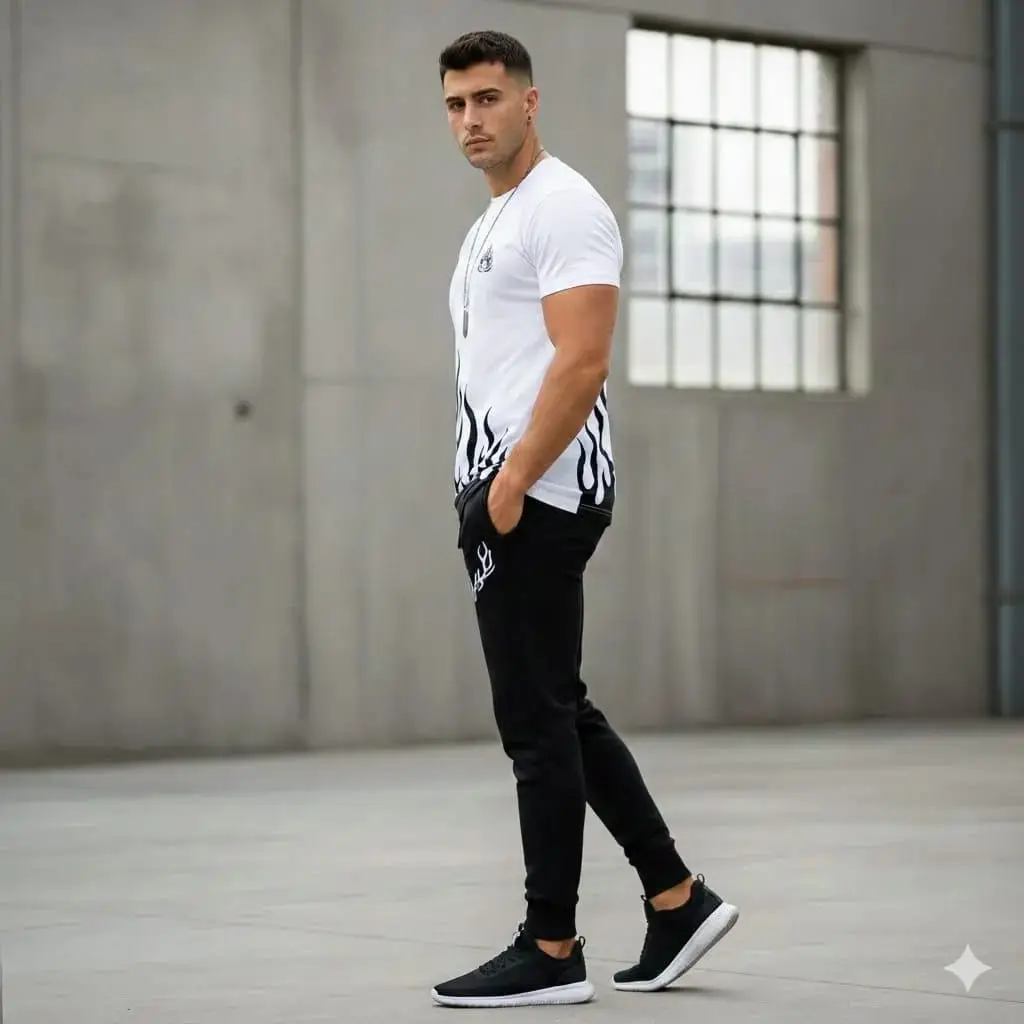 2 Pcs Men's Dri Fit Printed Track Suit