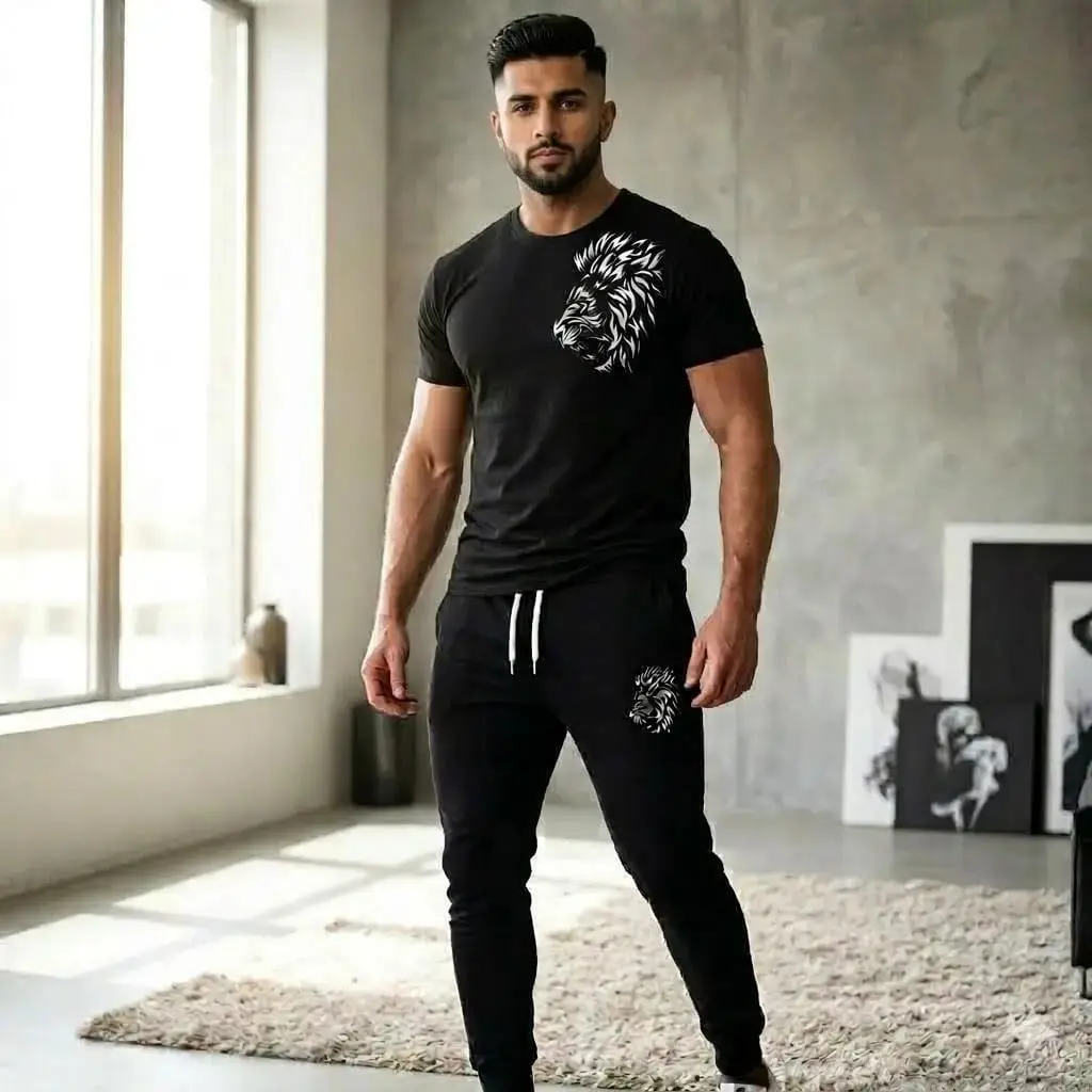 2 Pcs Men's Dri Fit Printed Track Suit