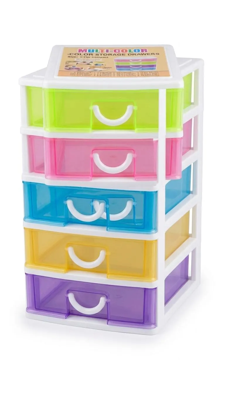 Colorful 5-Tier Jewelry Storage Drawer