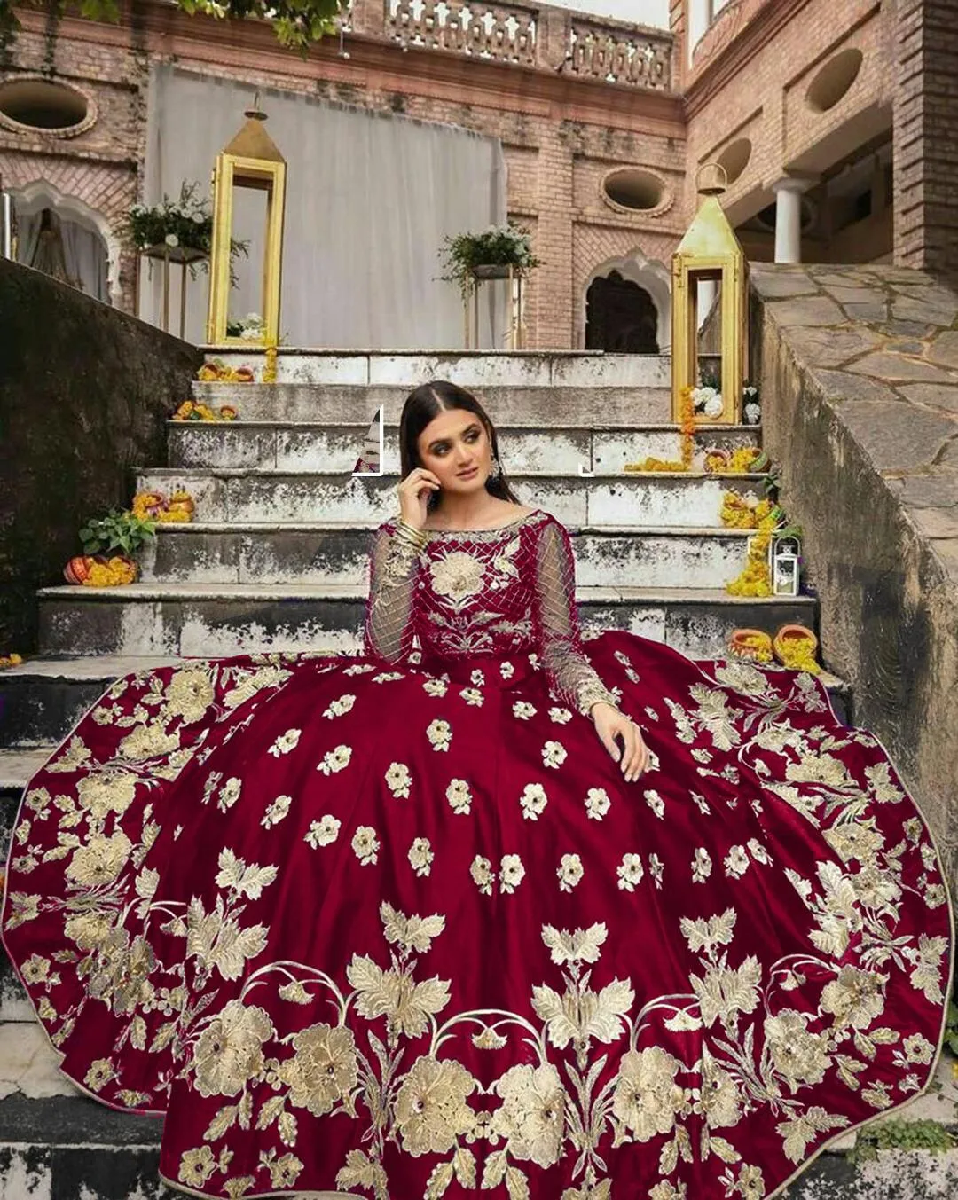 2 Pcs Women's Stitched Shamoz Silk Embroidered Maxi Suit