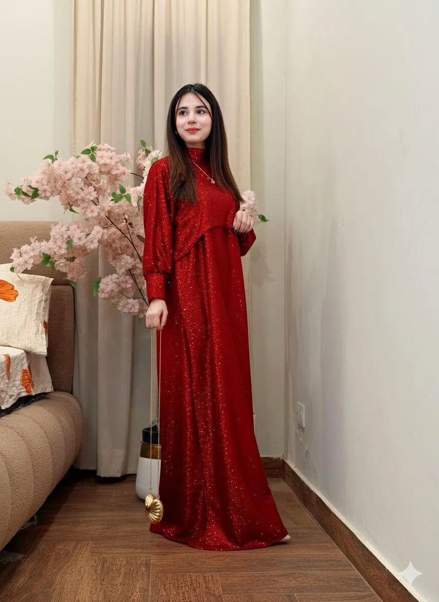 2 Pcs Women's Stitched Diamond Plain Maxi