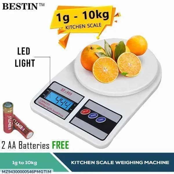 Digital Kitchen Scale 1g-10kg LED Light Free