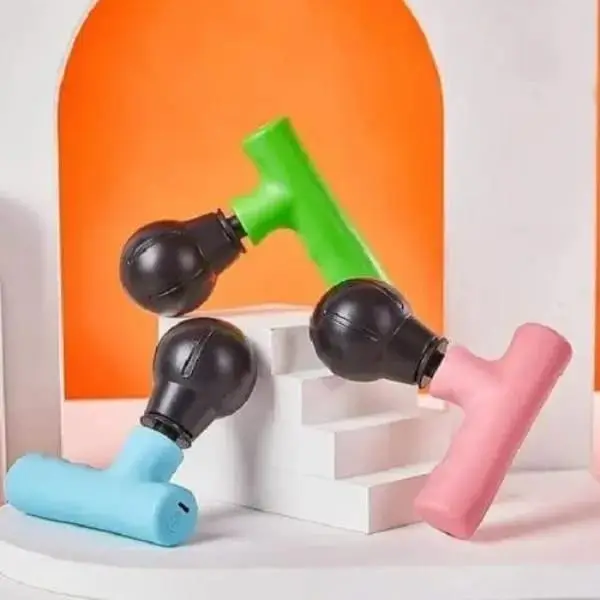 Rechargeable Mini Massage Gun Black ABS 3cm