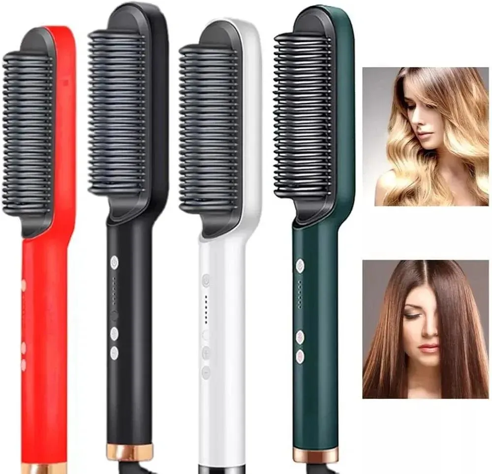 Portable Hair Straightener Brush Green 200ml