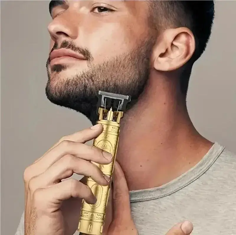Rechargeable Hair Trimmer for Men Brown Silver