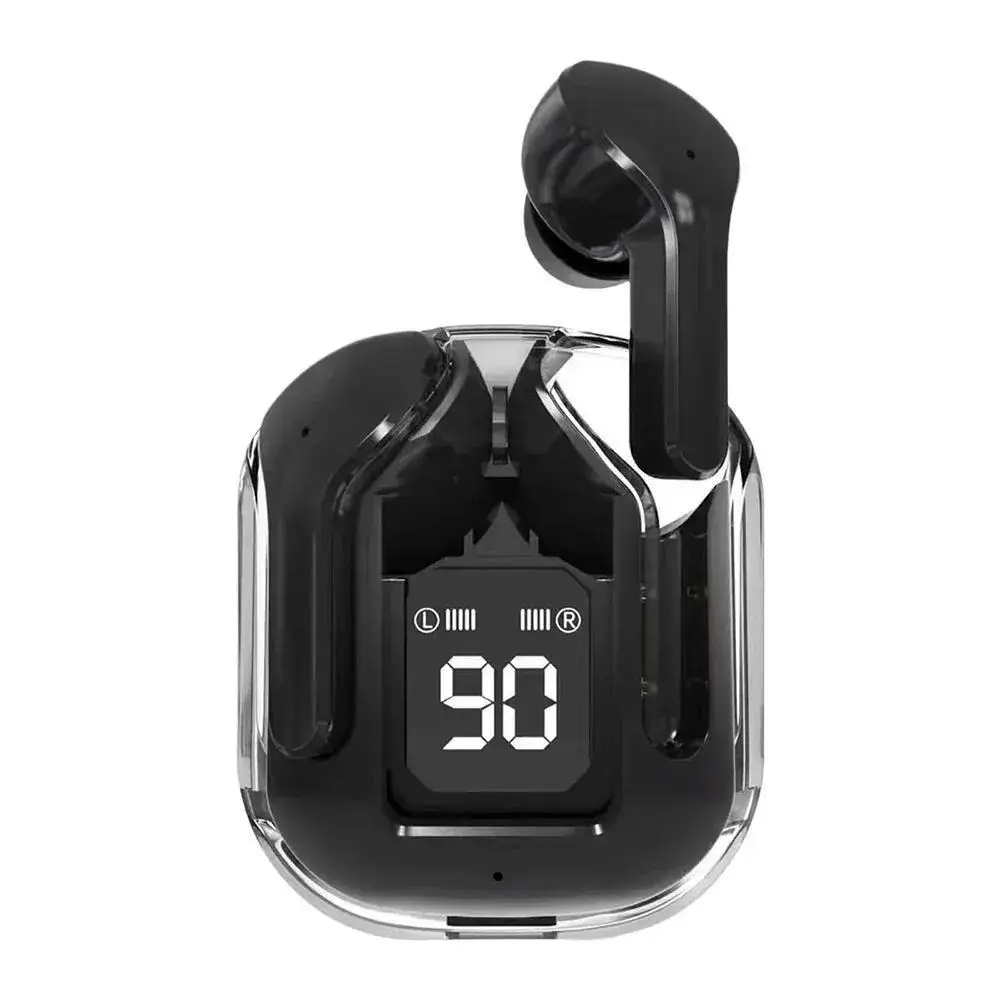 Wireless Earbuds with Digital Battery Display Black