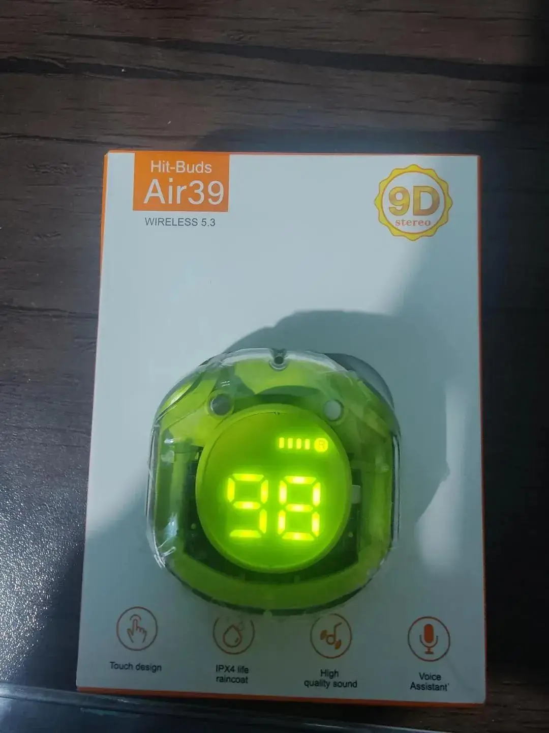 Wireless Earbuds with Digital Battery Display Black