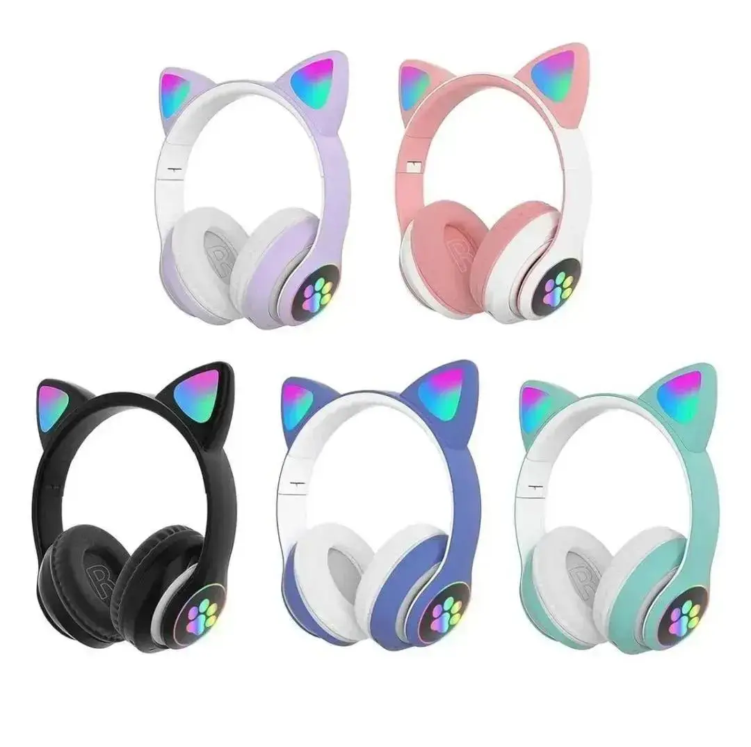 Cat Ear LED Headphones Multicolor ABS for Teens Young Adults