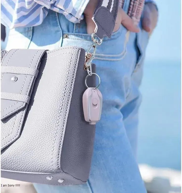 USB-C Keychain Power Bank Black Pink Compact