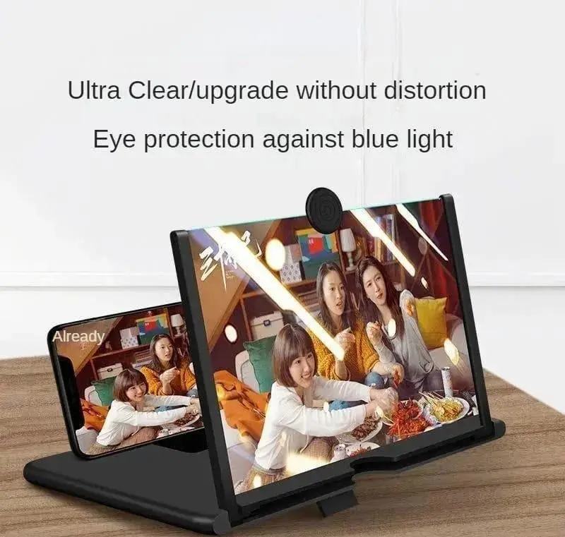 Video Amplifying Screen Black ABS Plastic for Tablets