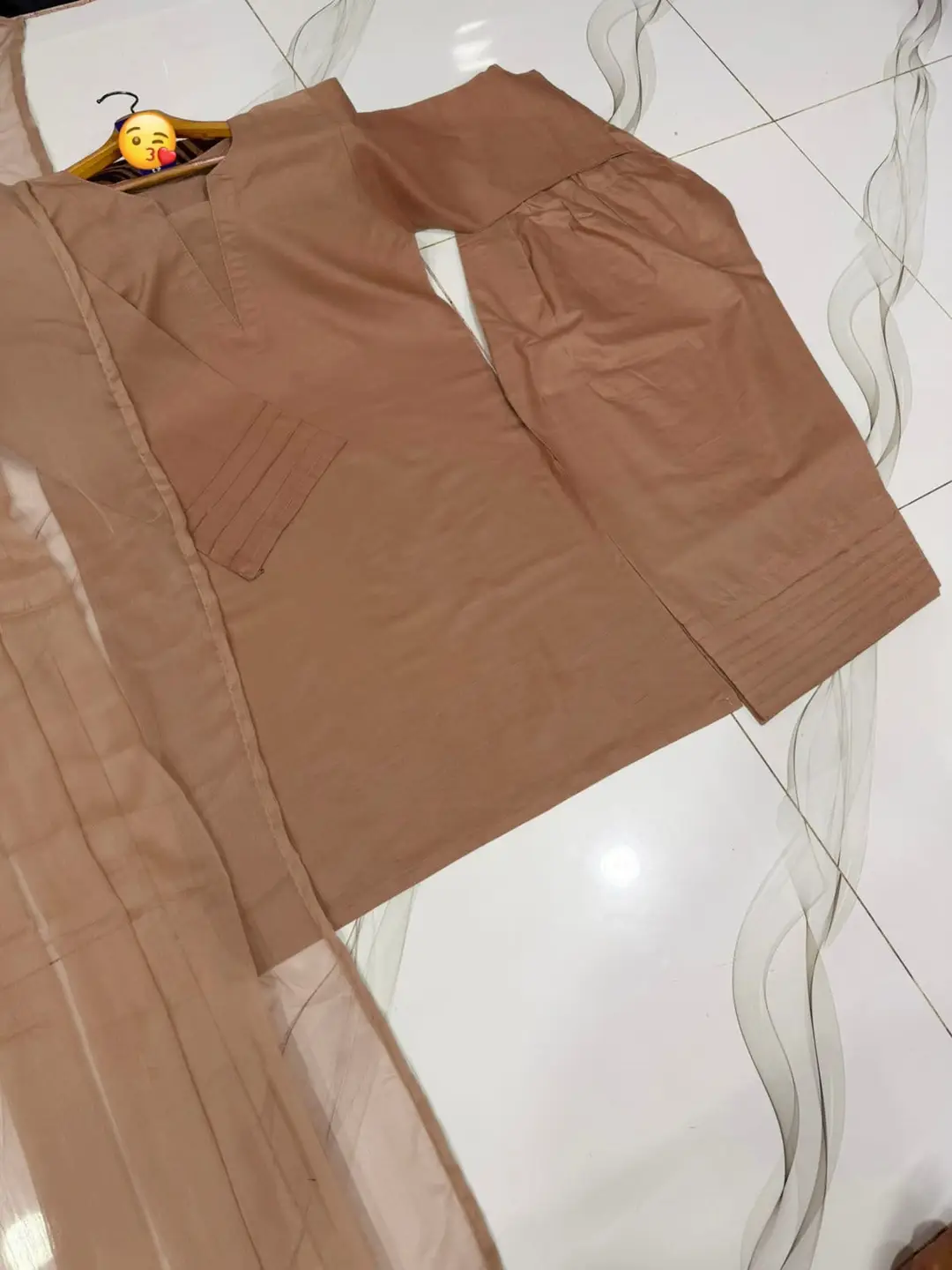 3 Pcs Women's Stitched Cotton Plain Suit