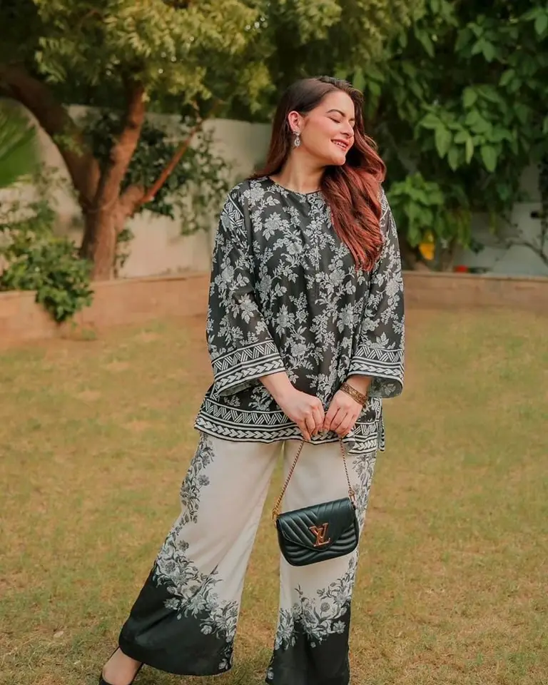 2 Pcs Women's Stitched Silk Digital Print Shirt And Trouser