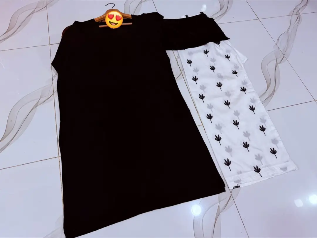 2 Pcs Women's Stitched Linen Embroidered Shirt And Trouser
