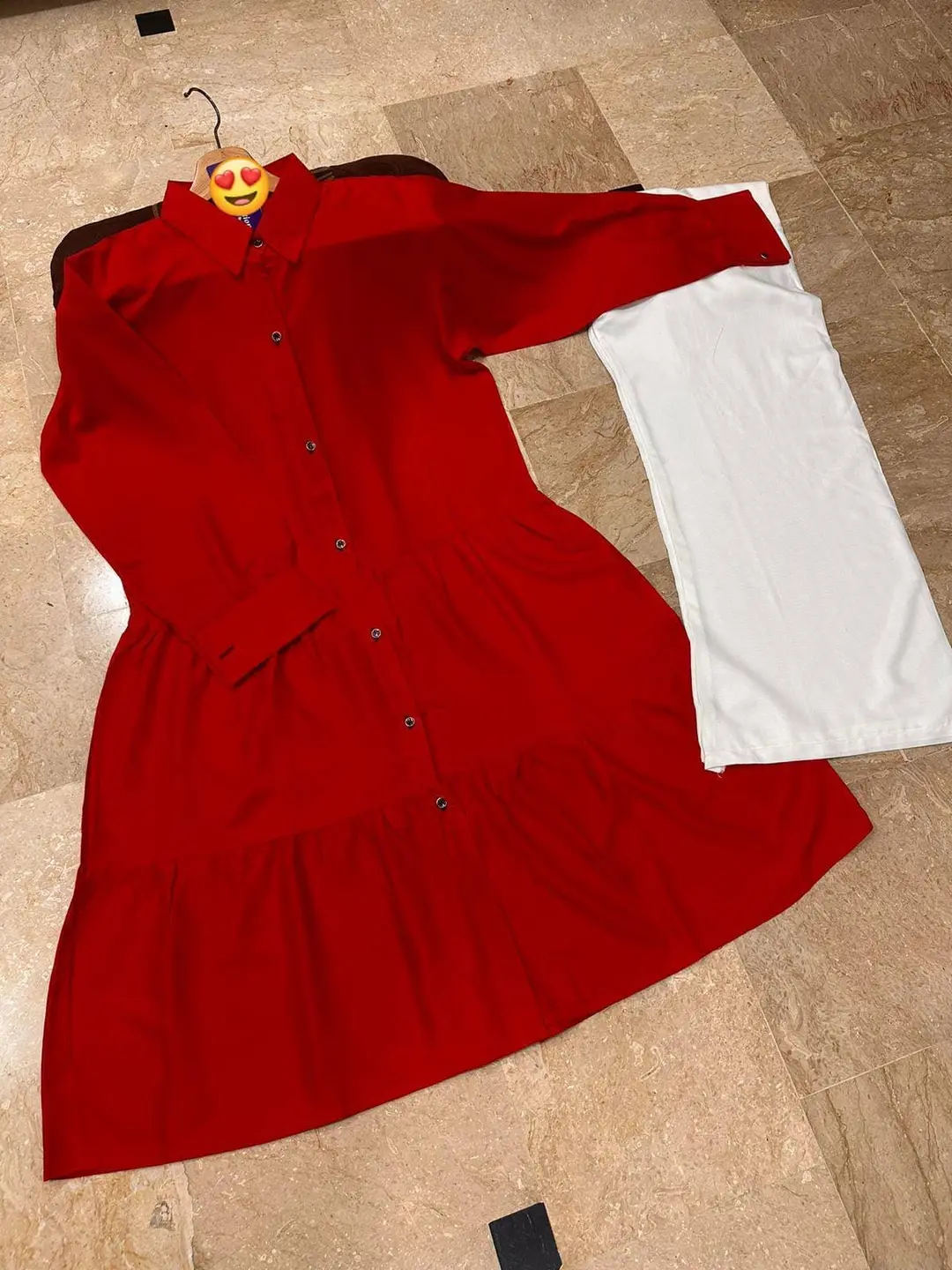 2 Pcs Women's Stitched Linen Plain Shirt And Trouser