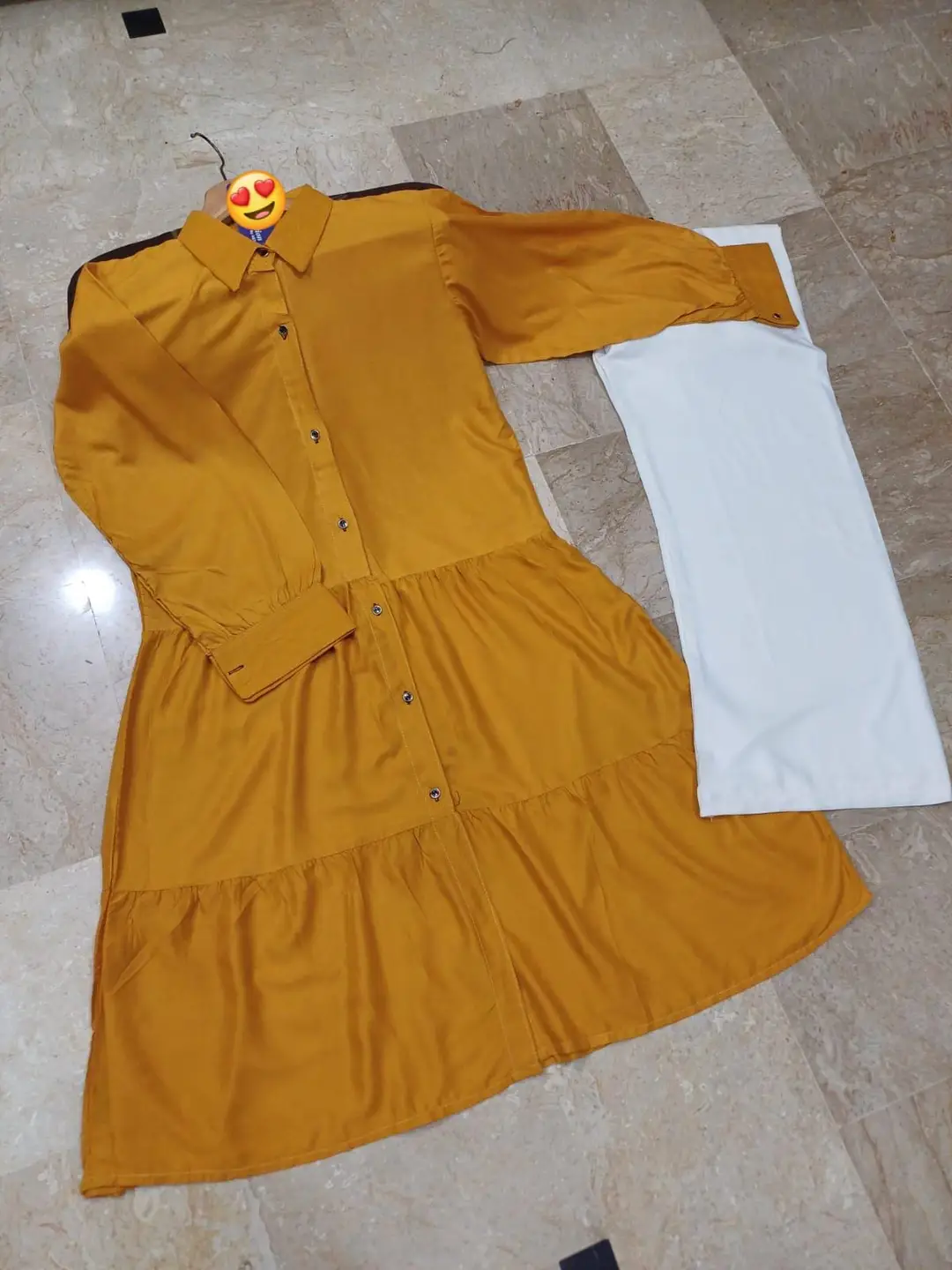 2 Pcs Women's Stitched Linen Plain Shirt And Trouser