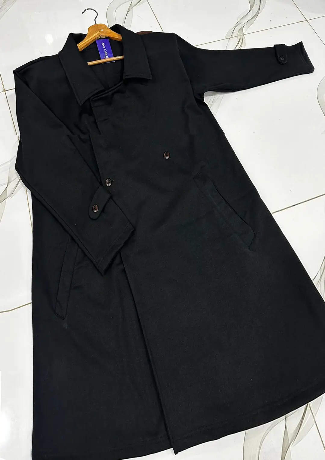 1 Pc Women's Stitched Fleece Plain Pea Coat