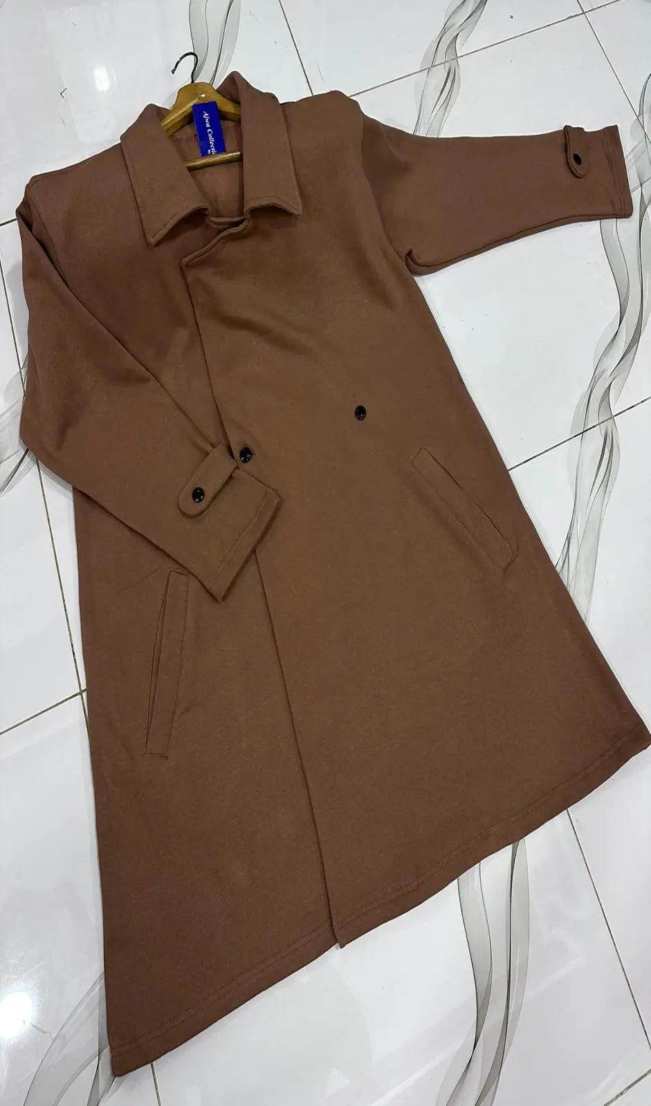 1 Pc Women's Stitched Fleece Plain Pea Coat