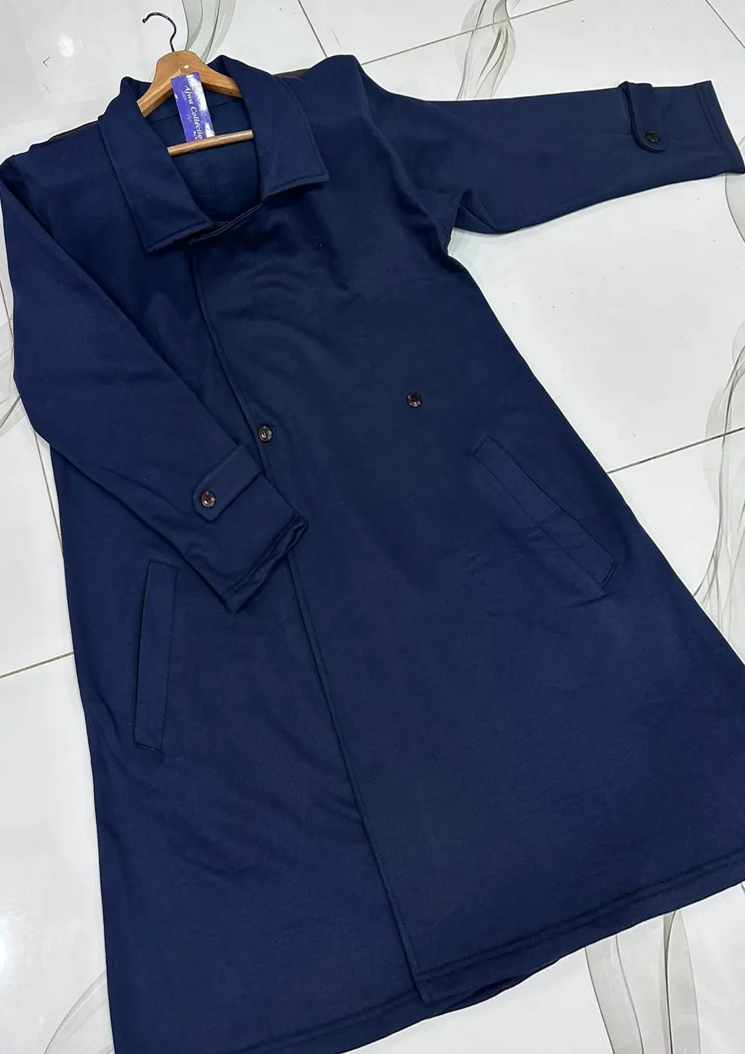 1 Pc Women's Stitched Fleece Plain Pea Coat