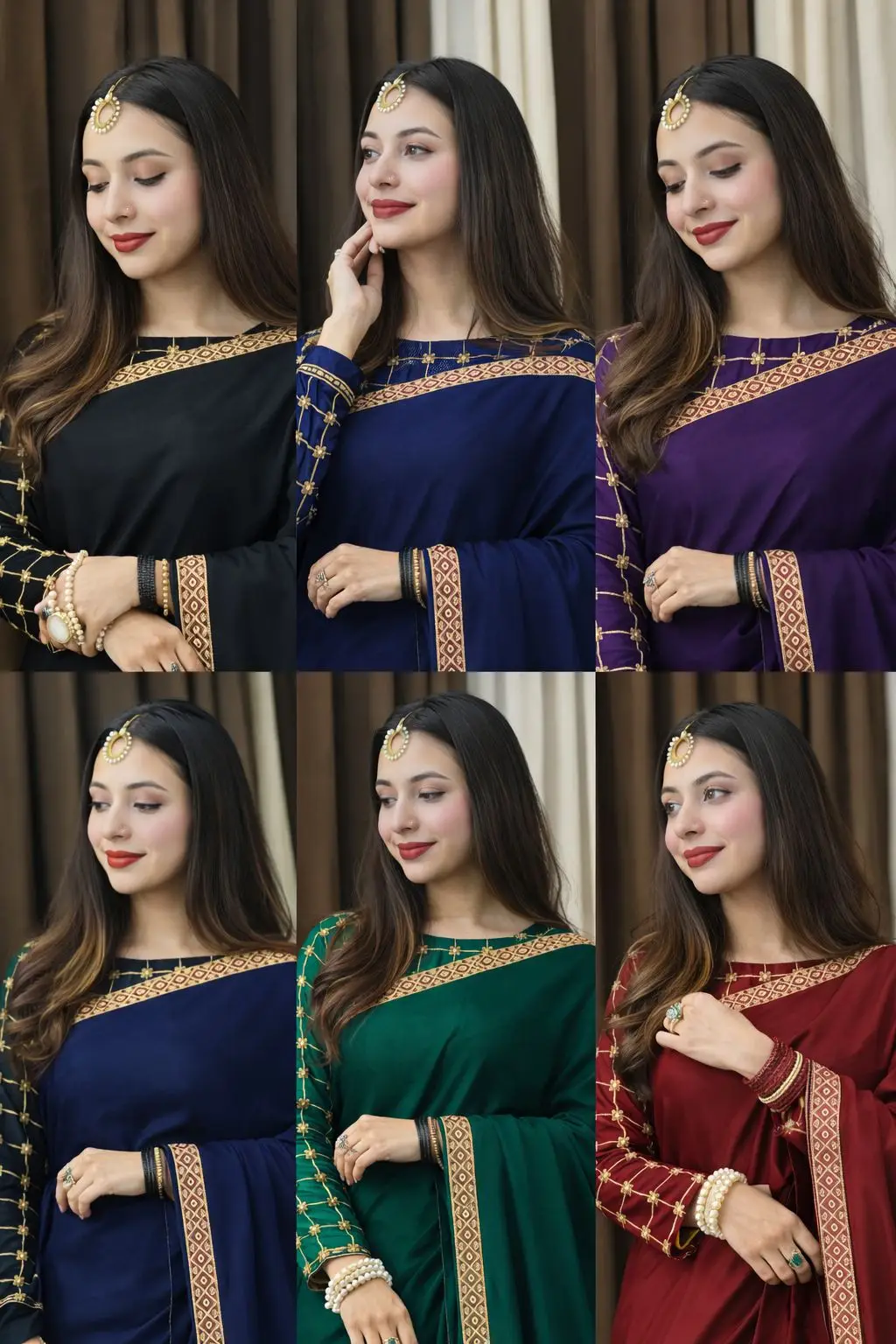 2 Pcs Women’s Shamoz Silk Embroidered Stitched Saree