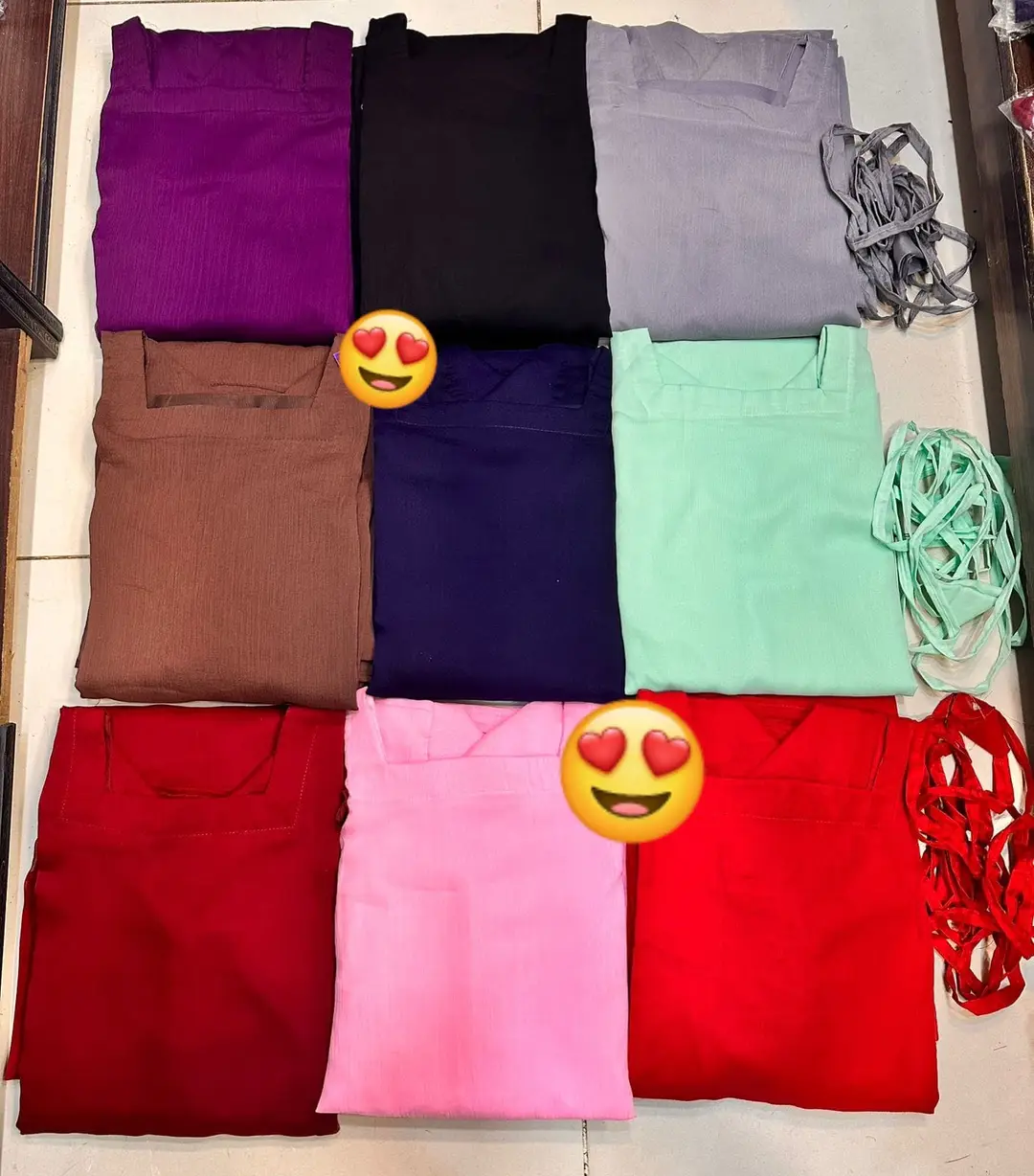 2 Pcs Women's Stitched Chiffon Plain Maxi