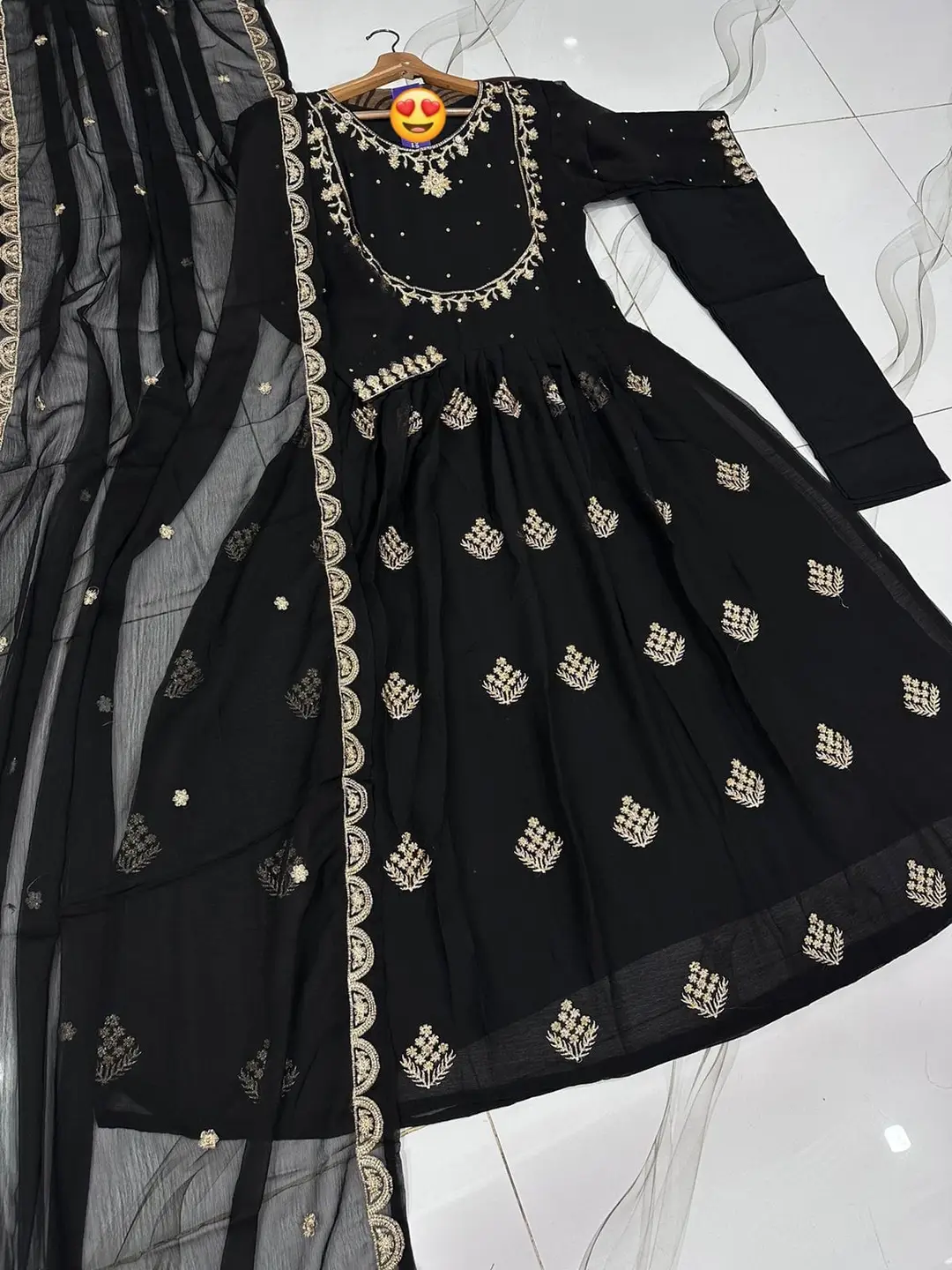 3 Pcs Women's Stitched Chiffon Hand Work Maxi