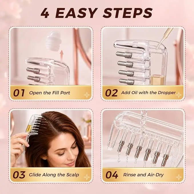 Essential Oil Infusion Comb & Hair Oil Applicator