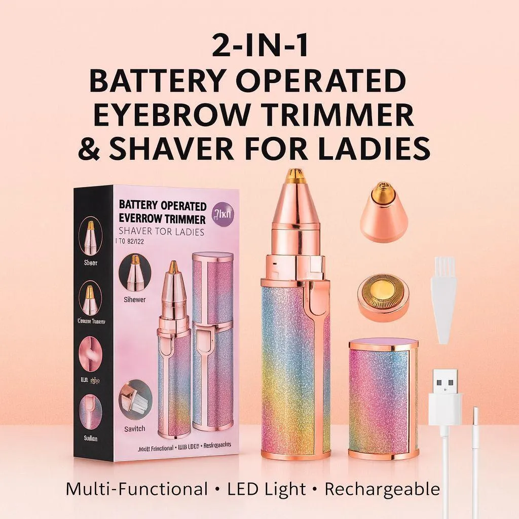 Rechargeable 2-in-1 Eyebrow Trimmer & Shaver for Women