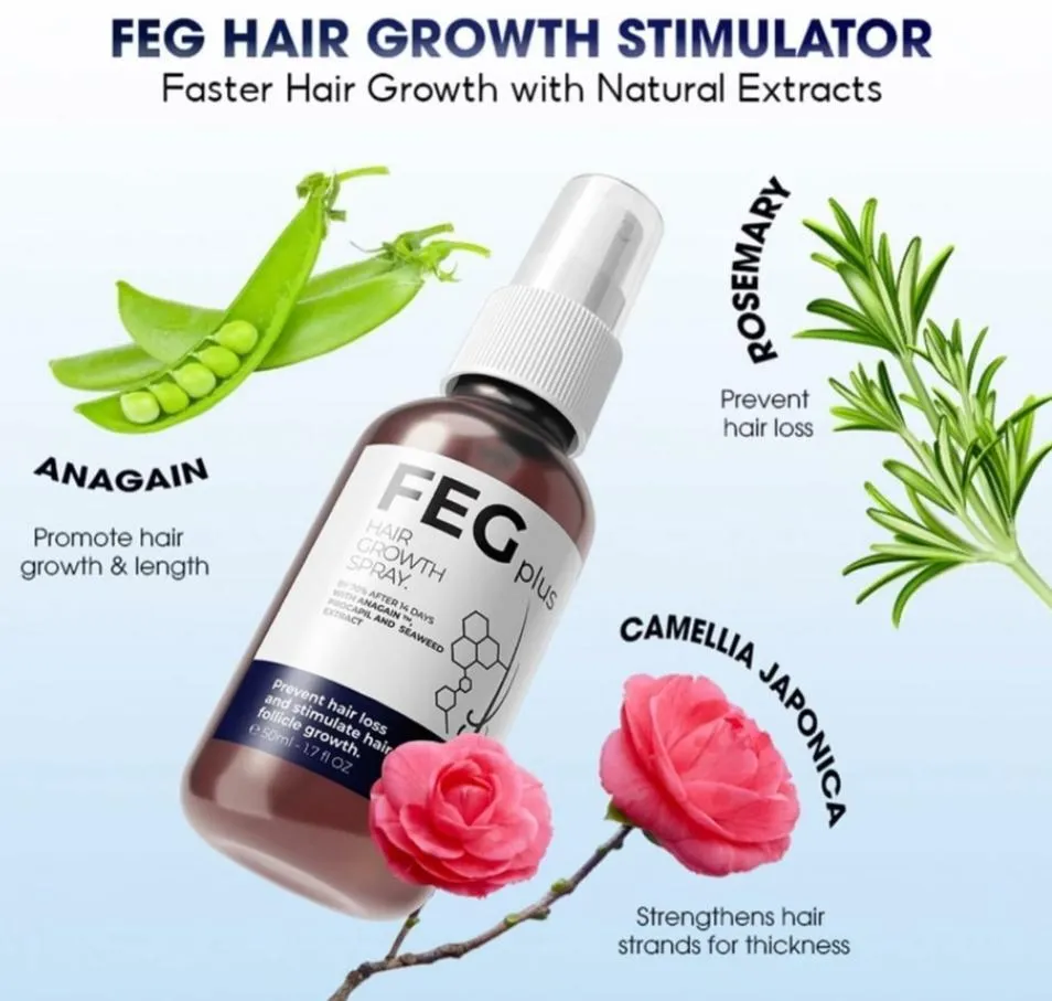 FEG Hair Growth Spray 1 Fl Oz Anti-Dandruff & Frizz Control