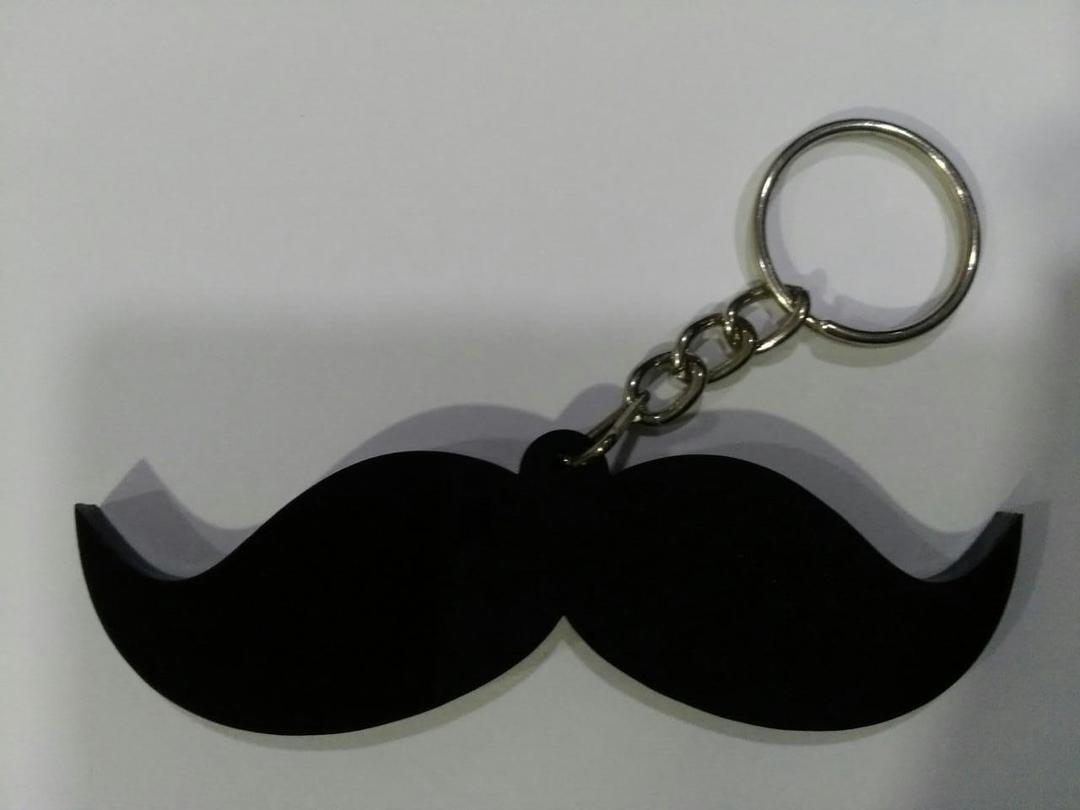 Black Mustache Keychain ABS Plastic 1 Pc