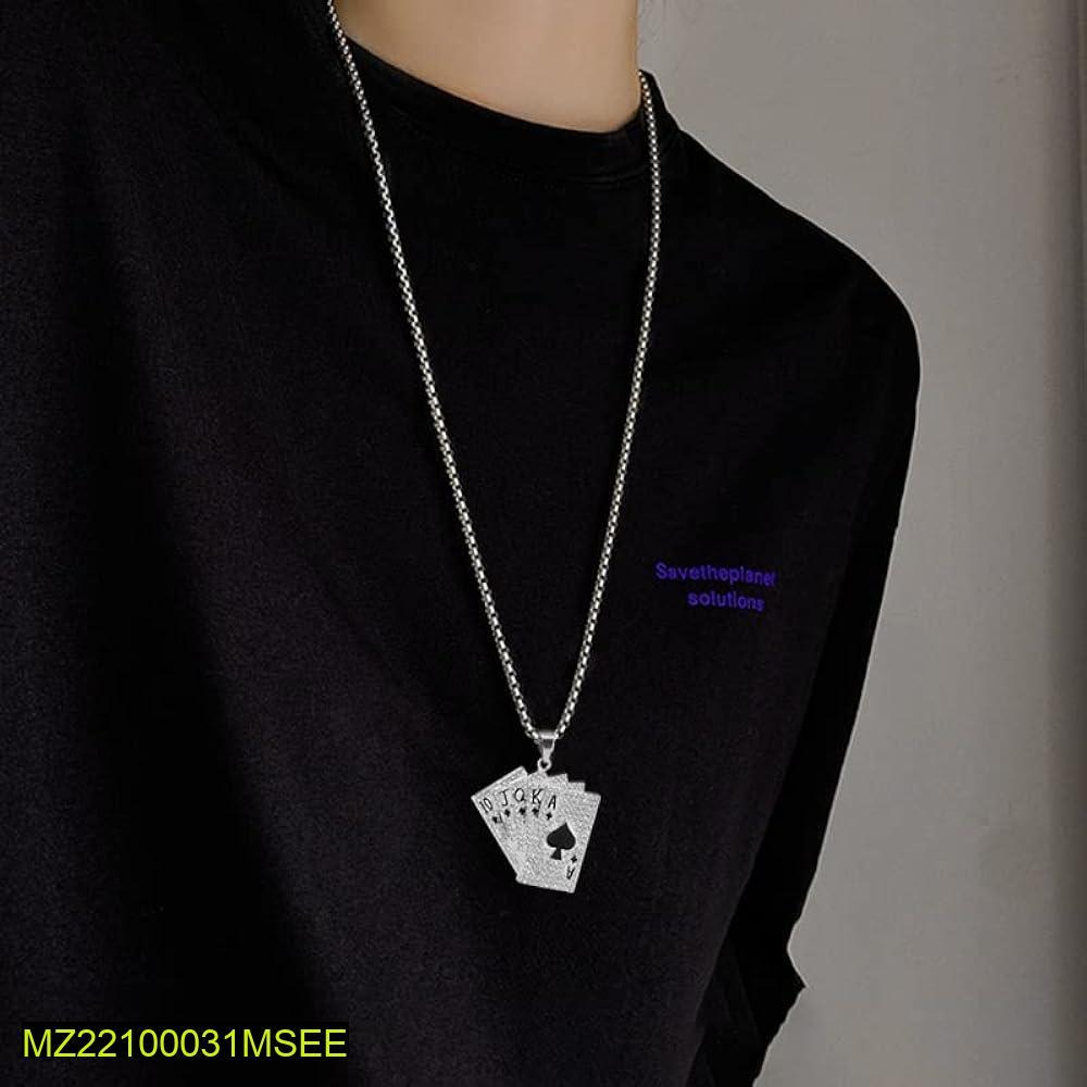 Silver Playing Card Pendant for Women Daily Wear