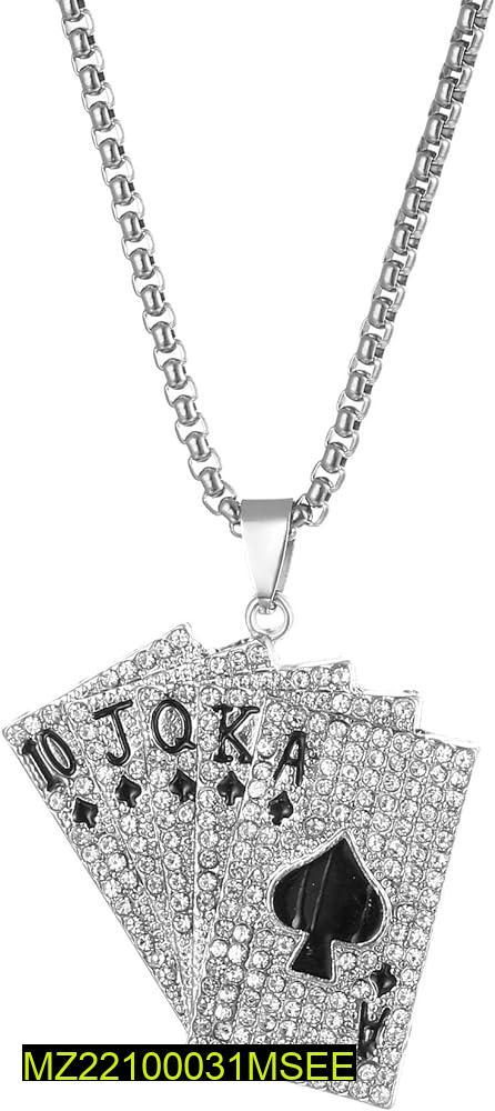 Silver Playing Card Pendant for Women Daily Wear