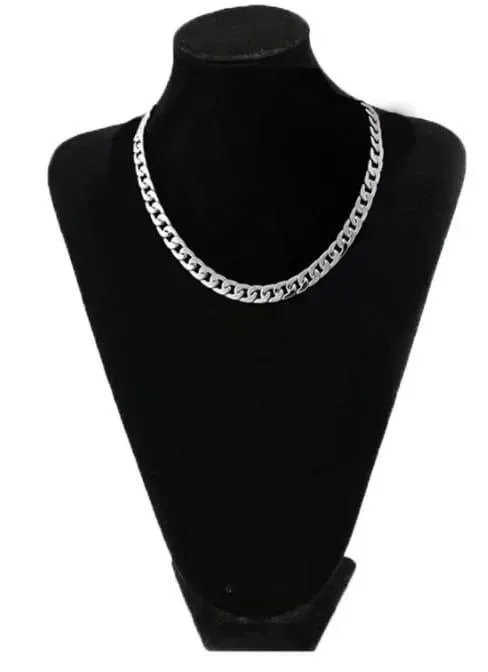 Stainless Steel Chain Necklace Silver Unisex Daily Wear