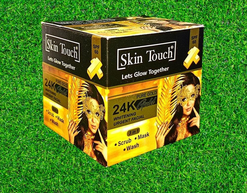 Skin Touch Whitening Facial Scrub Mask Wash 24K Gold