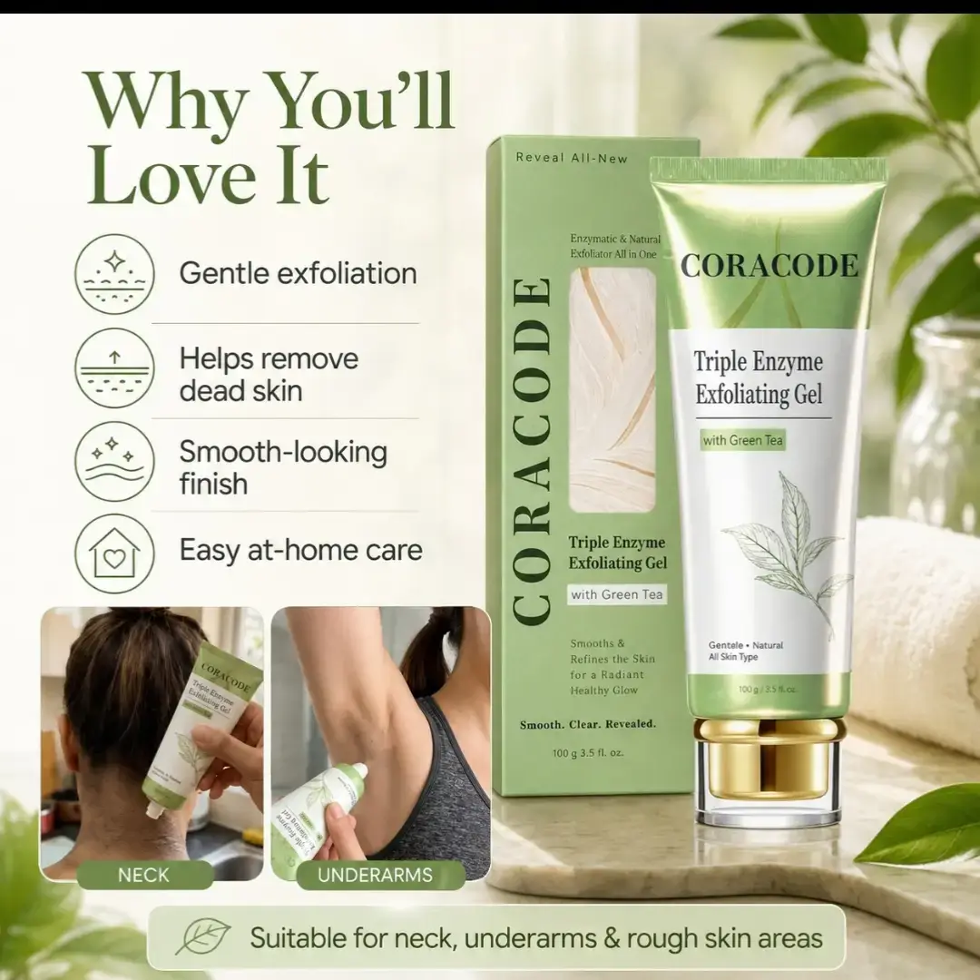 Coracode Triple Enzyme Exfoliating Gel With Green Tea 100ml