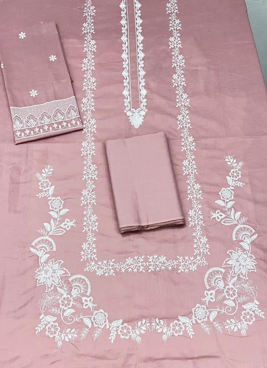 2 Pcs Women's Unstitched Embroidered Suit