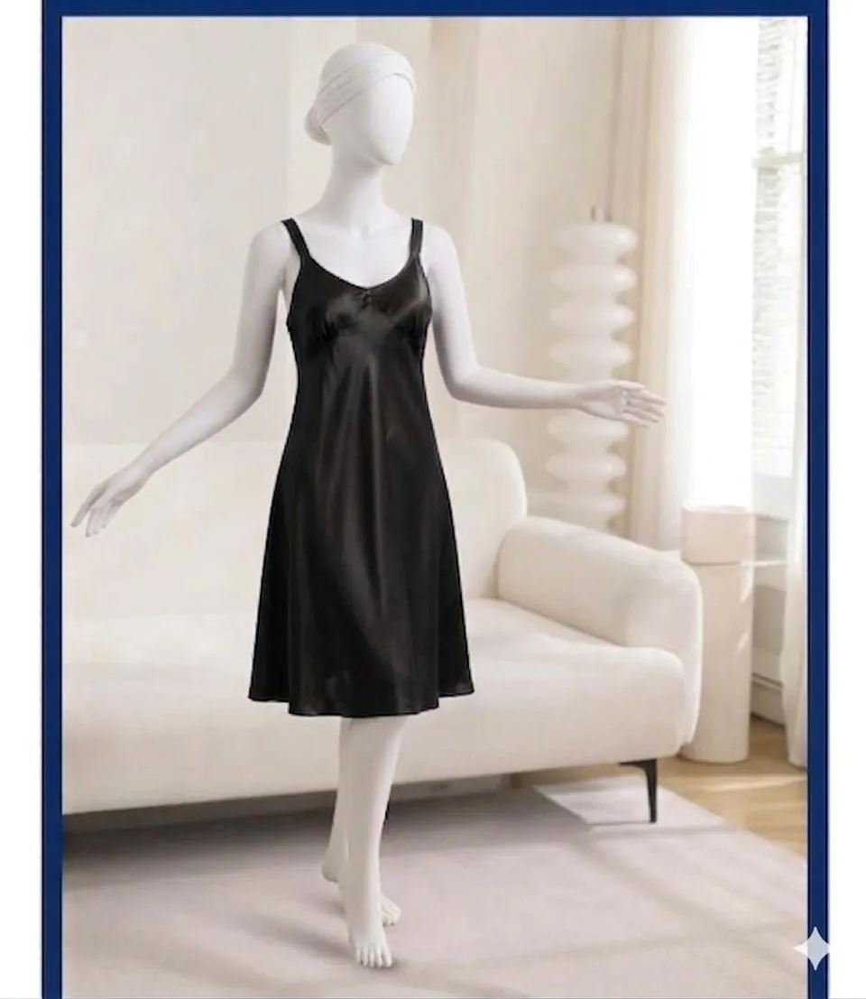 Black Lace Nightgown with White Tights for Women
