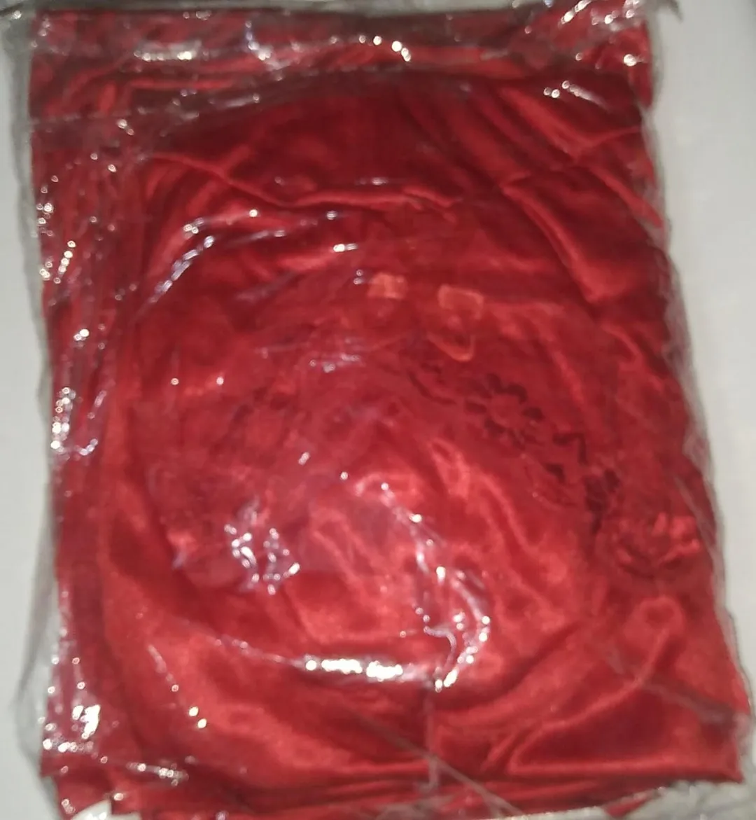 Red Silk Lace Night Suit 3 Pcs Women
