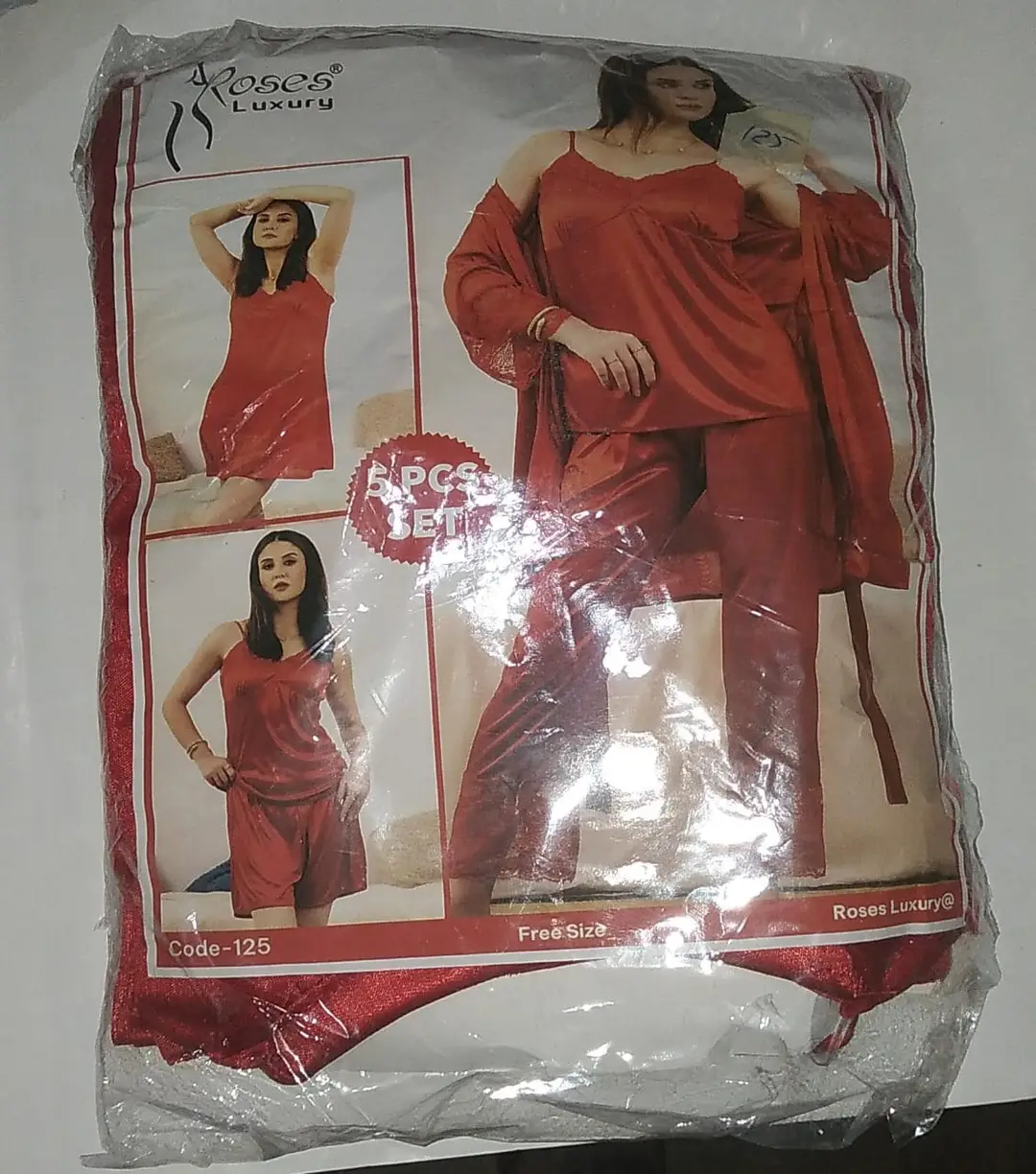 5 Pcs Women's Silk Lace Night Suit / Bridal Premium NIghty