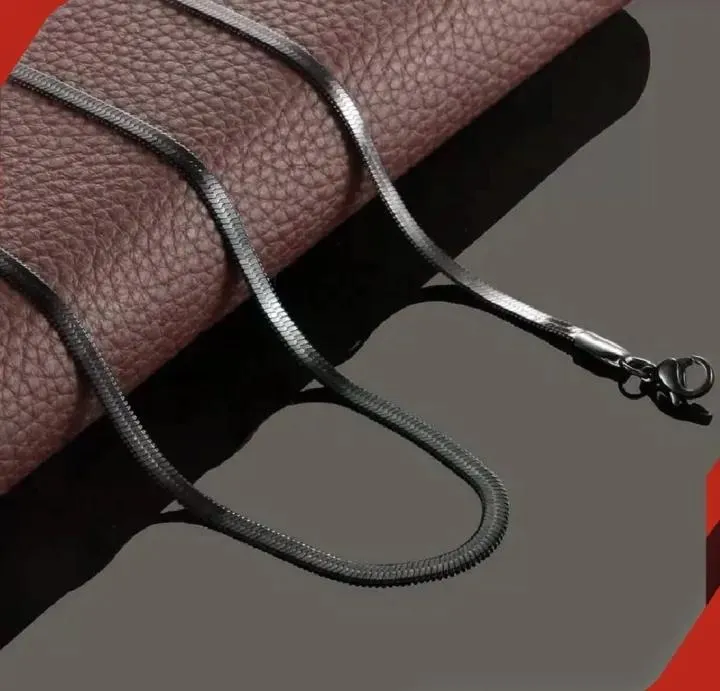 Life Time Color Warranty Snake Silver Chain 3mm /55cm, (22 Inches) in Stainless Steel For Man