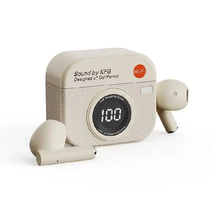 Brown Earbuds Camera Design Premium Quality 100%