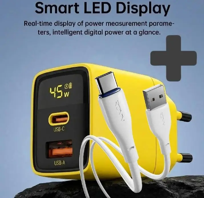 Power Adapter 45W Fast Charging With Display