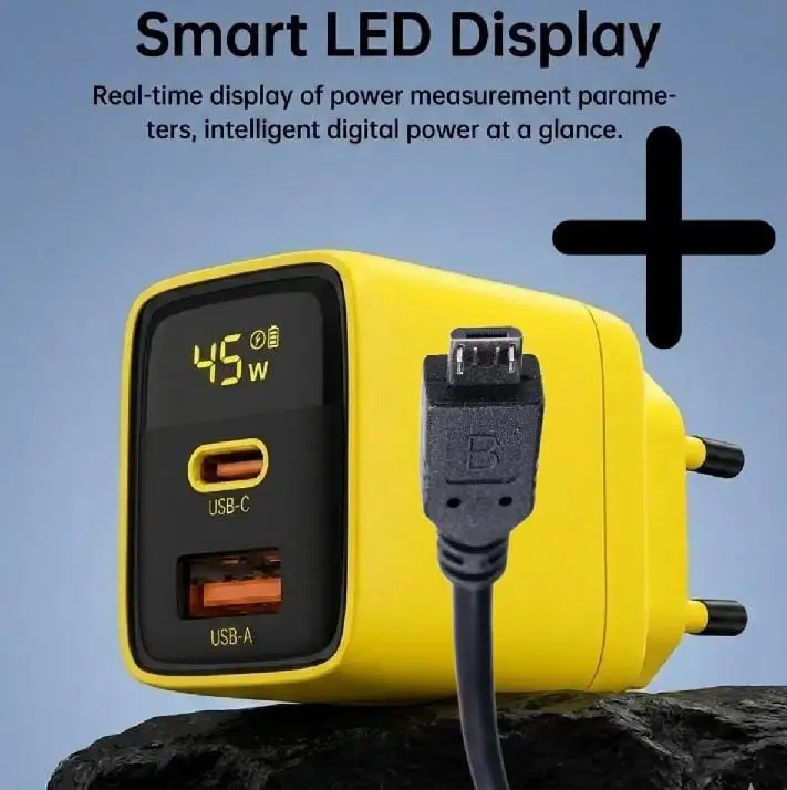 Power Adapter 45W Fast Charging With Display