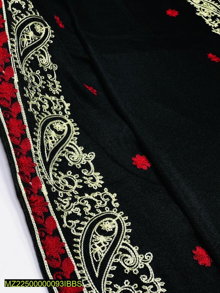 Women Swiss Lawn Embroidered Shawl Red Paisley Border