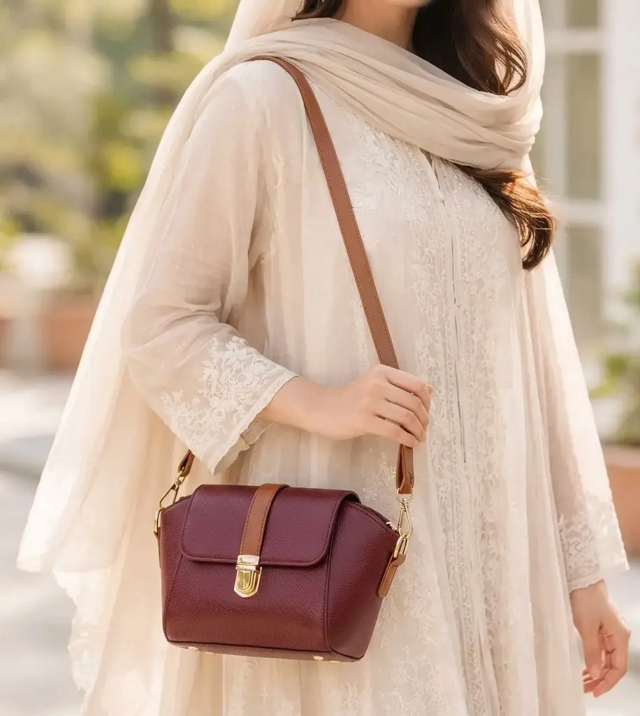 Girl's Faux Leather Textured Envelope Clutch