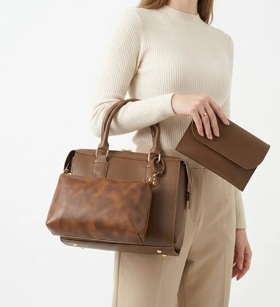 Women's Faux Leather Plain Tote Bags