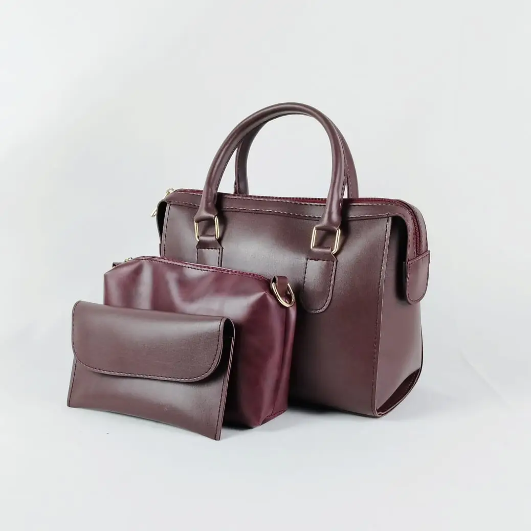 Women's Faux Leather Plain Tote Bags