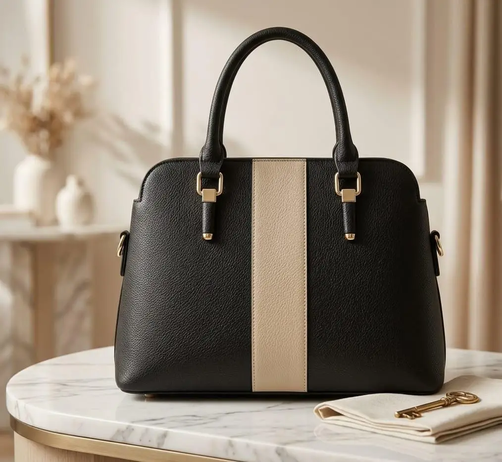 Girl's Faux Leather Textured Tote Bags