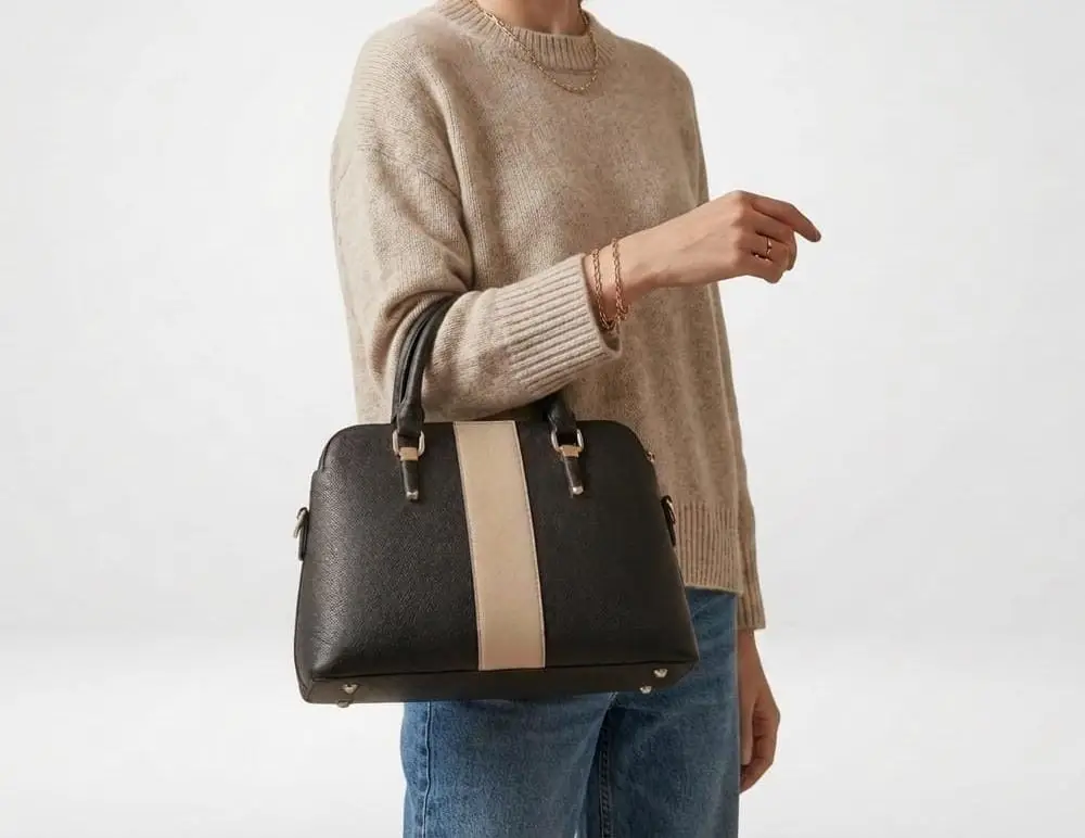 Girl's Faux Leather Textured Tote Bags